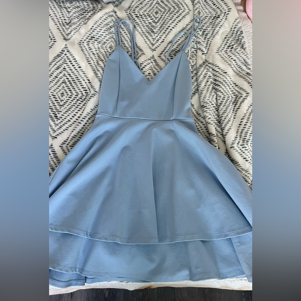 Light Blue Tiered Dress
